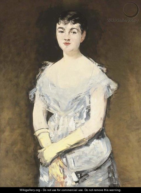 Portrait de Mademoiselle Isabelle Lemonnier (Jeune femme en robe du bal) - Edouard Manet