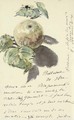 Lettre aA  Bracquemond (Une pomme entouree de ses feuilles) - Edouard Manet
