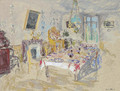 La nappe aA  carreaux rouges - Edouard (Jean-Edouard) Vuillard