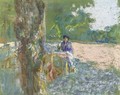 Jeune femme assise sous l'arbre dans le parc - Edouard (Jean-Edouard) Vuillard