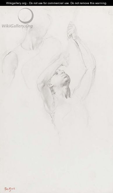 Buste de jeune homme, etudes pour La fille de Jephte - Edgar Degas