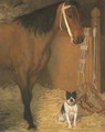 A l'ecurie, cheval et chien - Edgar Degas