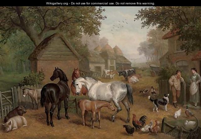A rural farmyard - Edward Benjamin Herberte