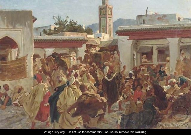 Moroccan Street Scene - Alfred Dehodencq