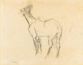 the first Study of a Horse raising his Head towards the Left - Edgar Degas