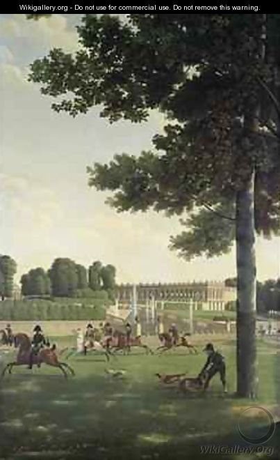 The Open Space in Front of the Grand Trianon - Jean and Vernet, Antoine Bidauld