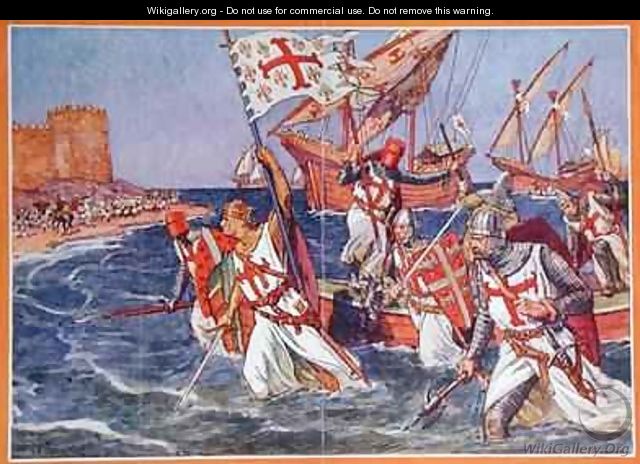 The Disembarkation of King Louis IX (1215-70) during the Crusades - J. L. Beuzon