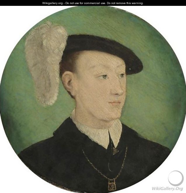 Portrait Of A Young Man, Head And Shoulders, Wearing A Black Coat And A Feathered Hat, Possibly Francois, Dauphin Of France (1518-1536) - (after) Corneille De Lyon