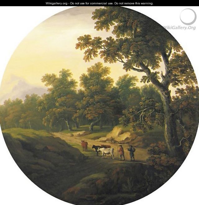 A Wooded Landscape With Cattle Grazing - William Tomkins