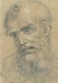 The Head Of A Bearded Man Inclined To The Left - Giovanni Antonio Sogliani