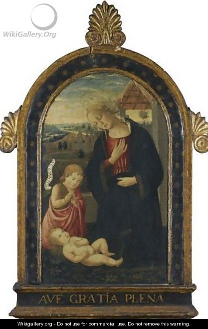 Madonna And Child With The Infant Saint John The Baptist - Bernardo Rossellino
