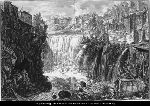 Waterfall At Tivoli - Giovanni Battista Piranesi