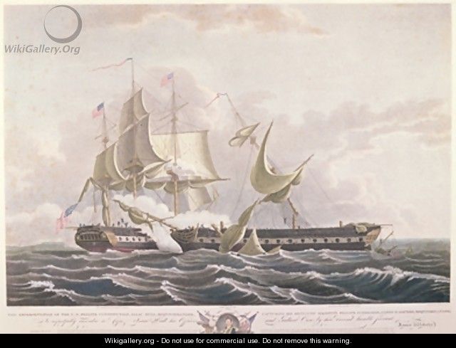 The battle between the USS Constitution and the HMS Guerriere - (after) Birch, Thomas