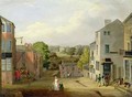 Street Scene in Chorley, Lancashire, with a View of Chorley Hall - John, (of Liverpool) Bird