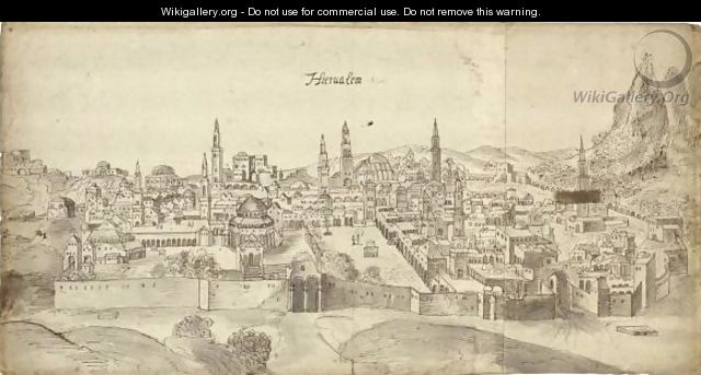 View Of Jerusalem - Flemish School