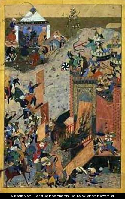 Assault on a Castle, Persian, Timurid Period - (Kamal al-Din Bihzad) Bihzad