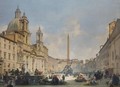 Veduta Di Piazza Navona, Roma - Ippolito Caffi