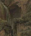 A Waterfall And A Grotto At Tivoli - Simon-Joseph-Alexandre-Clement Denis
