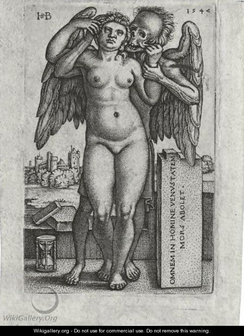 Death And The Standing Nude Woman - Hans Sebald Beham