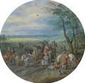 A Landscape With Travellers On A Road Passing A Small Copse - Jan The Elder Brueghel