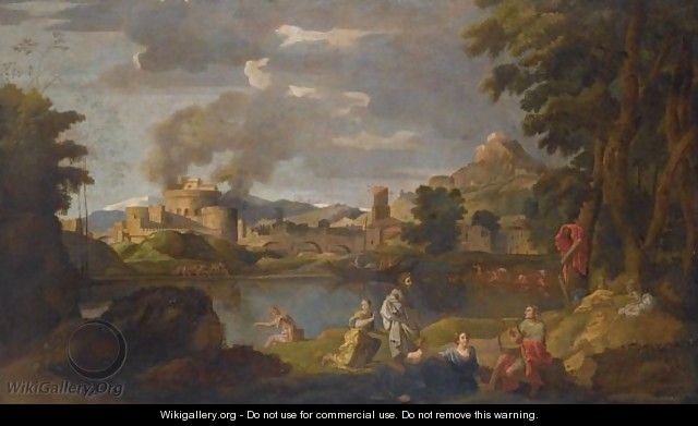Orpheus And Eurydice In A Classical Landscape - (after) Nicolas Poussin