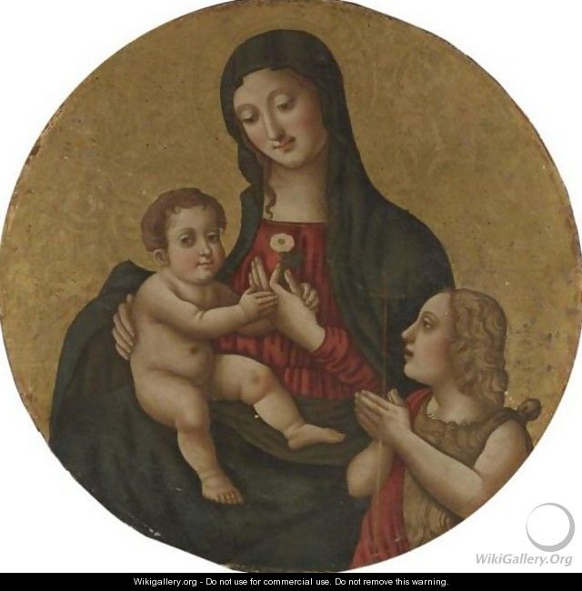 Madonna And Child With The Young St. John The Baptist - Sicilian School