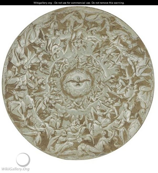 Design For A Cupola With The Holy Spirit And Circles Of Angels And Saints - Giovanni Battista della Rovere