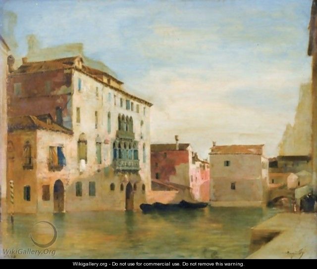 View Of A Canal In Venice - Eugene Fromentin