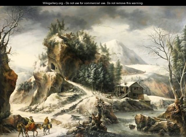 Winter Landscape With A Cavern - Francesco Foschi