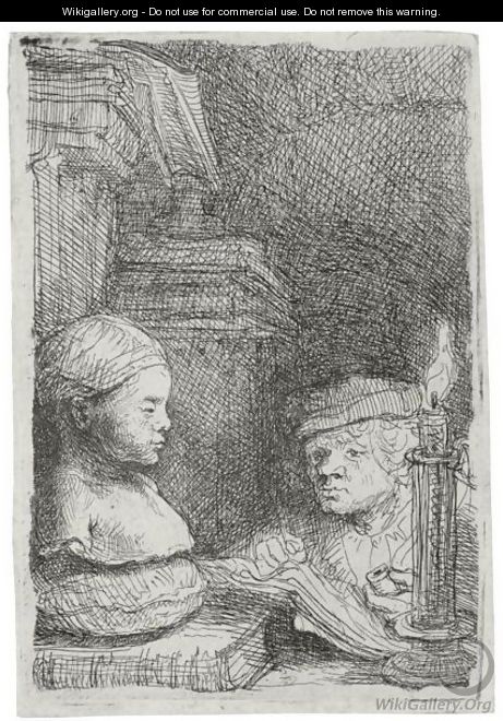 Man Drawing From A Cast - Rembrandt Van Rijn