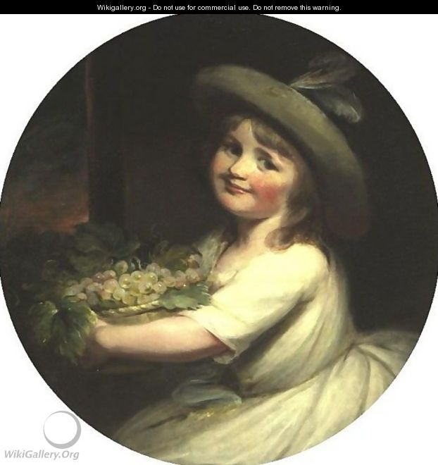 Young Girl With Grapes - (after) Hunter, Robert