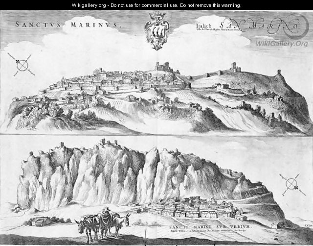Sanctus Marinus Italice San Marino. Sancti Marini Sub Urbium. Amsterdam 1702 - Pierre (Pieter) Mortier