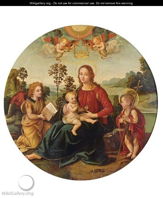 Madonna And Child With The Young Saint John The Baptist And Angels - Raffaellino del Garbo