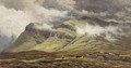 A mountains landscape with a cows - Bernard Walter Evans