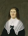 A Portrait Of An Elderly Lady, Bust Length, Wearing A Black Dress With A White Lace Collar - Dutch School