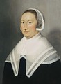 A Portrait Of A Lady, Bust Length, Wearing A Black Dress With White Lace Collar And Bonnet - Frisian School