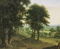 An Extensive Wooded Landscape With Houses, Hills Beyond - (after) Jan Lagoor