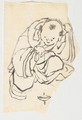 Deux Dessins 1 enfant Jouant Avec Une Toupie 2 guerrier En Armure - Katsushika Hokusai