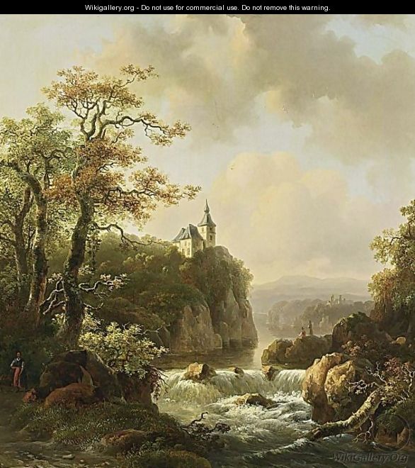 Mountainlandscape In Evening Sunshine With A Waterfall In The Background - Willem De Klerk