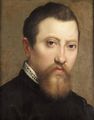 A Portrait Of A Bearded Gentleman, Head And Shoulders, Wearing Black With A White Lace Collar - Annibale Carracci