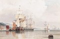 French Shipping Off The Coast In Calm Waters - Count Alexandre Thomas Francia