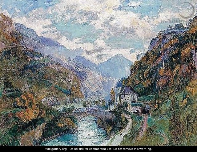 Le Rhone A saint-maurice, valais (Suisse) - Albert Lebourg