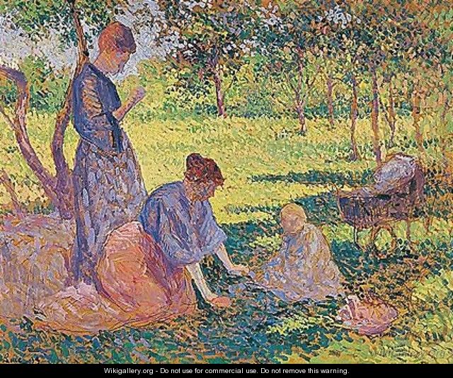 Poissy, femmes dans un jardin - Maximilien Luce