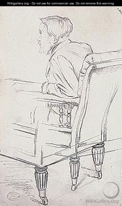 Degas de profil, assis dans un fauteuil - Edgar Degas