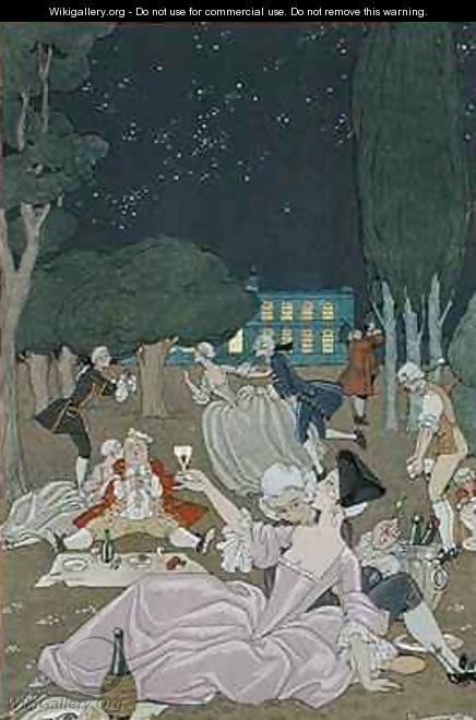 On the Lawn - Georges Barbier