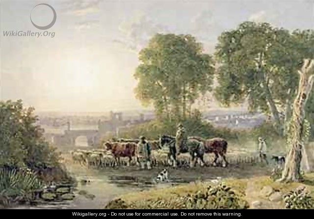 Landscape with Drovers - George Jnr Barret