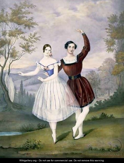 Fanny Cerrito (1817-1909) and Sigr. Guerra, in the favourite ballet of `Le Lac des Fees