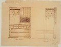 Design for a bedstead in English oak - Ernest & Gimson, Ernest W. Barnsley