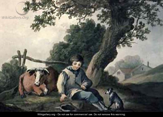 Landscape with Cow and Boy - Thomas Barker of Bath