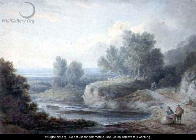 River Scene with Figures - Thomas Barker of Bath